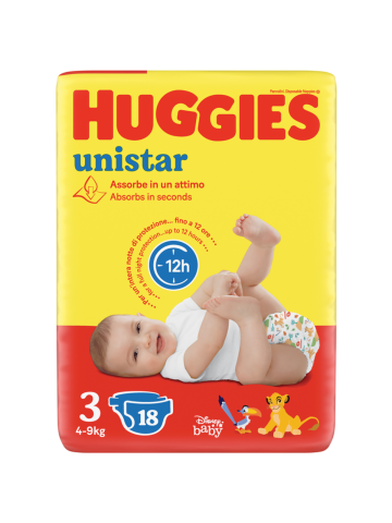 Pannolini Huggies Unistar 4-9kg 3tg | Home Essential