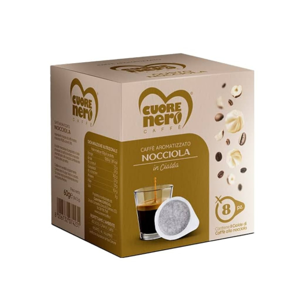 Cialde Cuore Nero Caffè Aromatizzato Nocciola | Home Essential