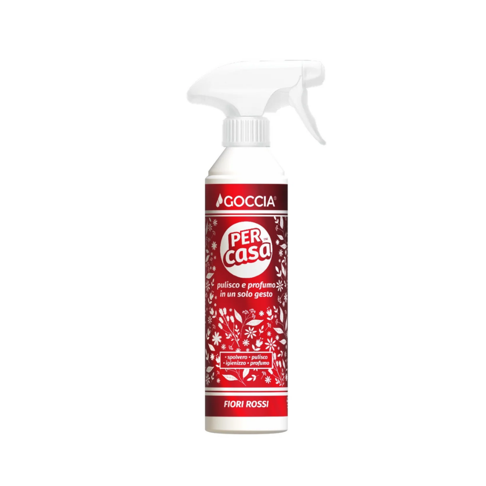 Pulitore Multiuso Spray - Per Casa - Goccia - Fiori Rossi - 500ml | Home Essential