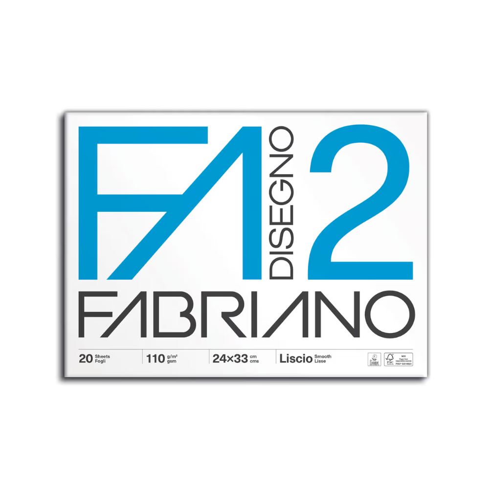 Album Disegno Fabriano F2 20ff Liscio 24x33cm | Home Essential