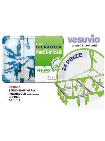 Vesuvio Stendino Pieghevole Alluminio 24 Pinze | Home Essential