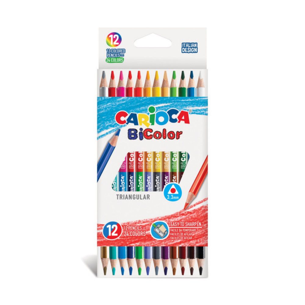 Pastelli Carioca Bi-color Triang 12pz | Home Essential