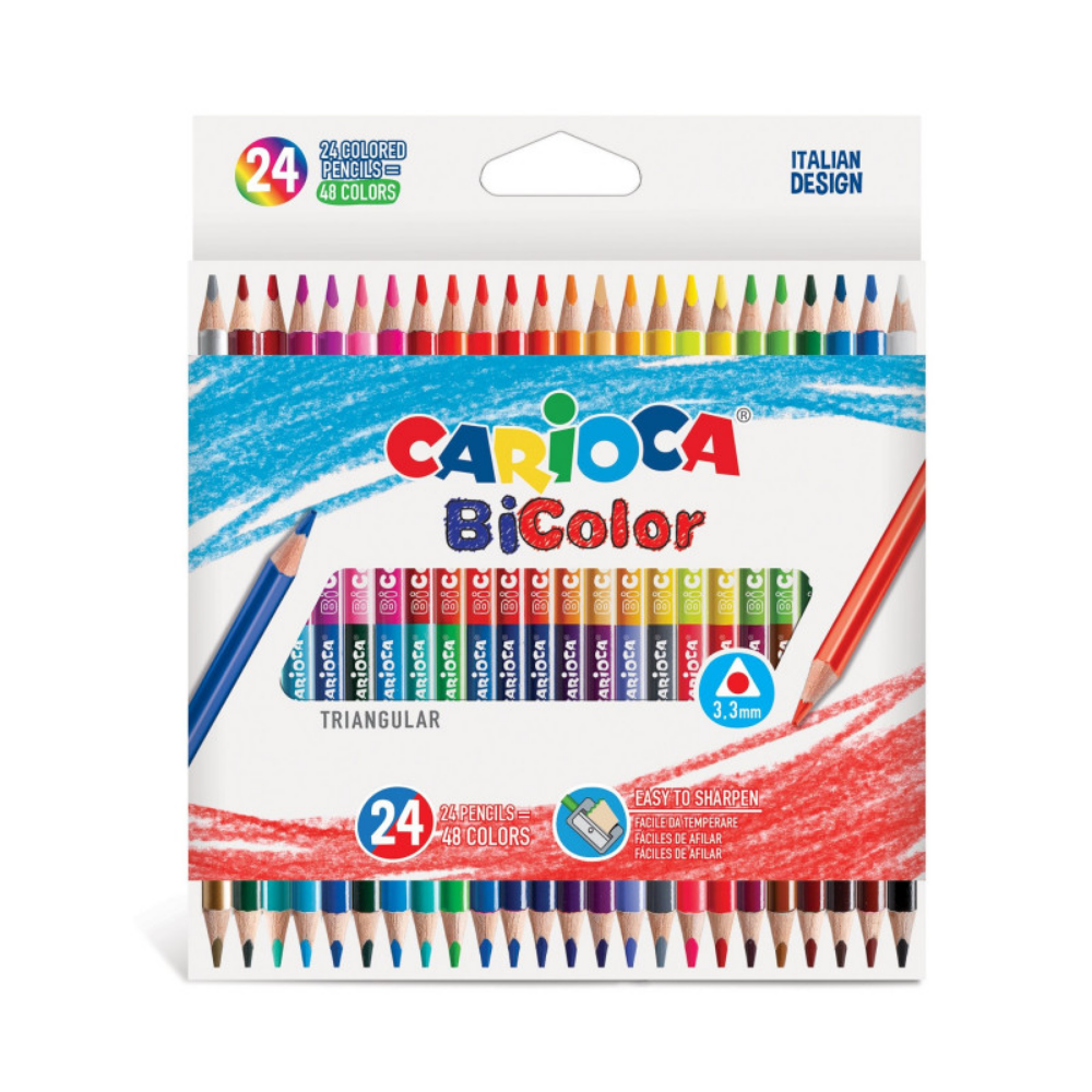 Pastelli Carioca Bi-color Triang 24pz | Home Essential