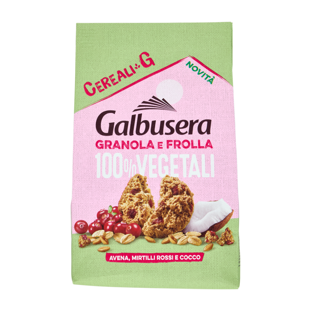 Biscotti Galbusera Cerealig 2800 100% Vegetali Mirtilli Rossi E Cocco | Home Essential