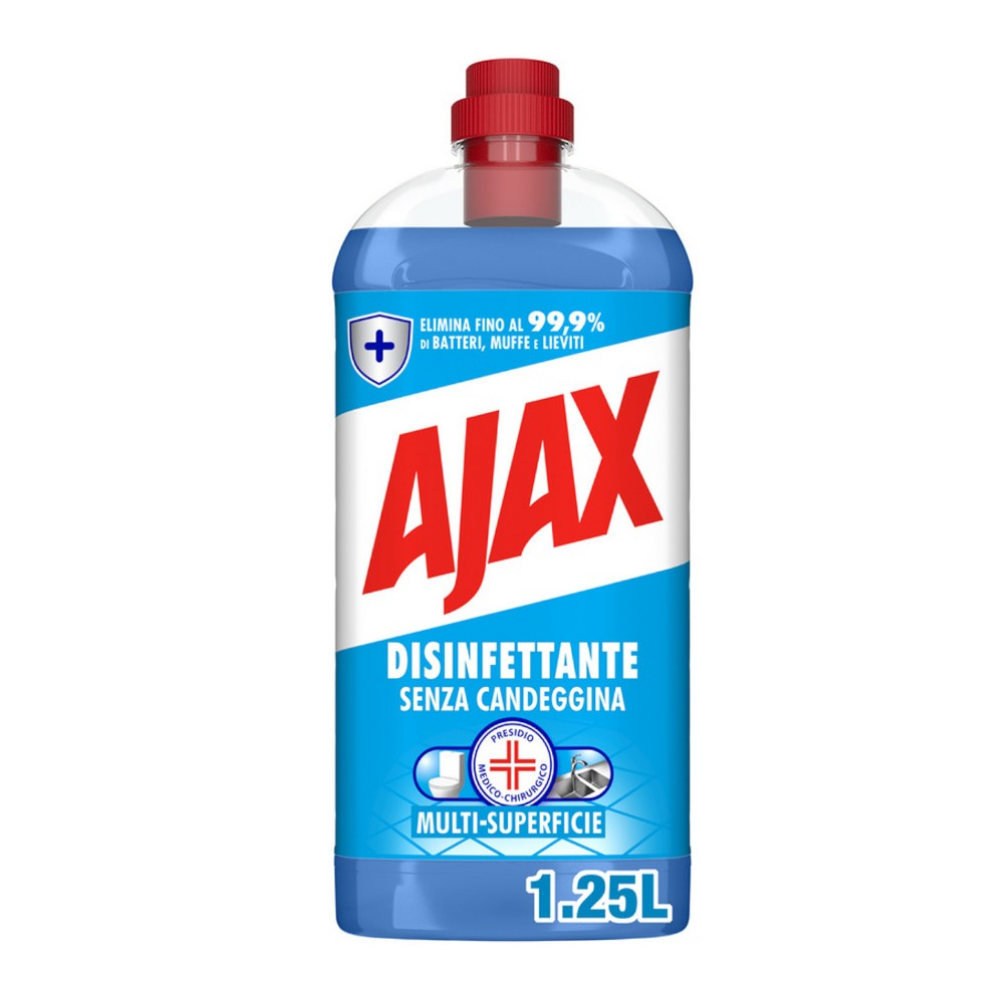 Ajax Detersivo Pavimenti Disinfettante Senza Candeggina Multi Superficie 1,25 L | Home Essential