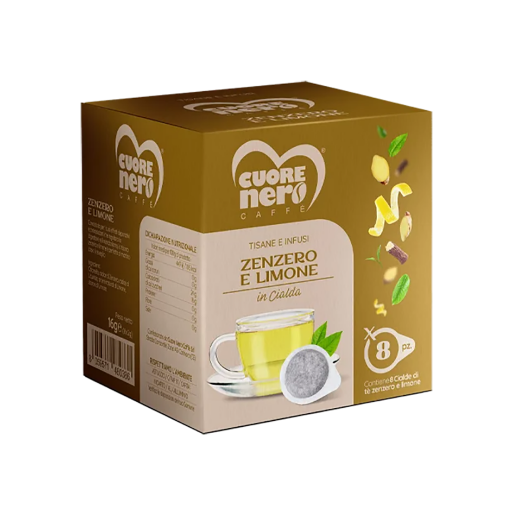 Cialde Cuore Nero Tisana Zenzero e Limone | Home Essential
