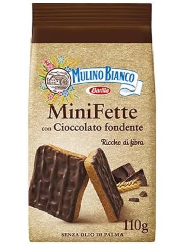 Fette Biscottate Mulino Bianco 110G Mini Fette Con Cioccolato Fondente | Home Essential