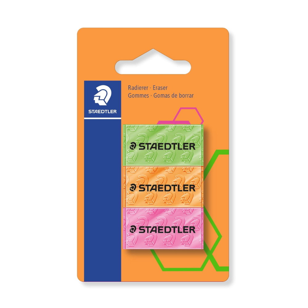 Gomme Mini Staedtler 3pz Neon | Home Essential