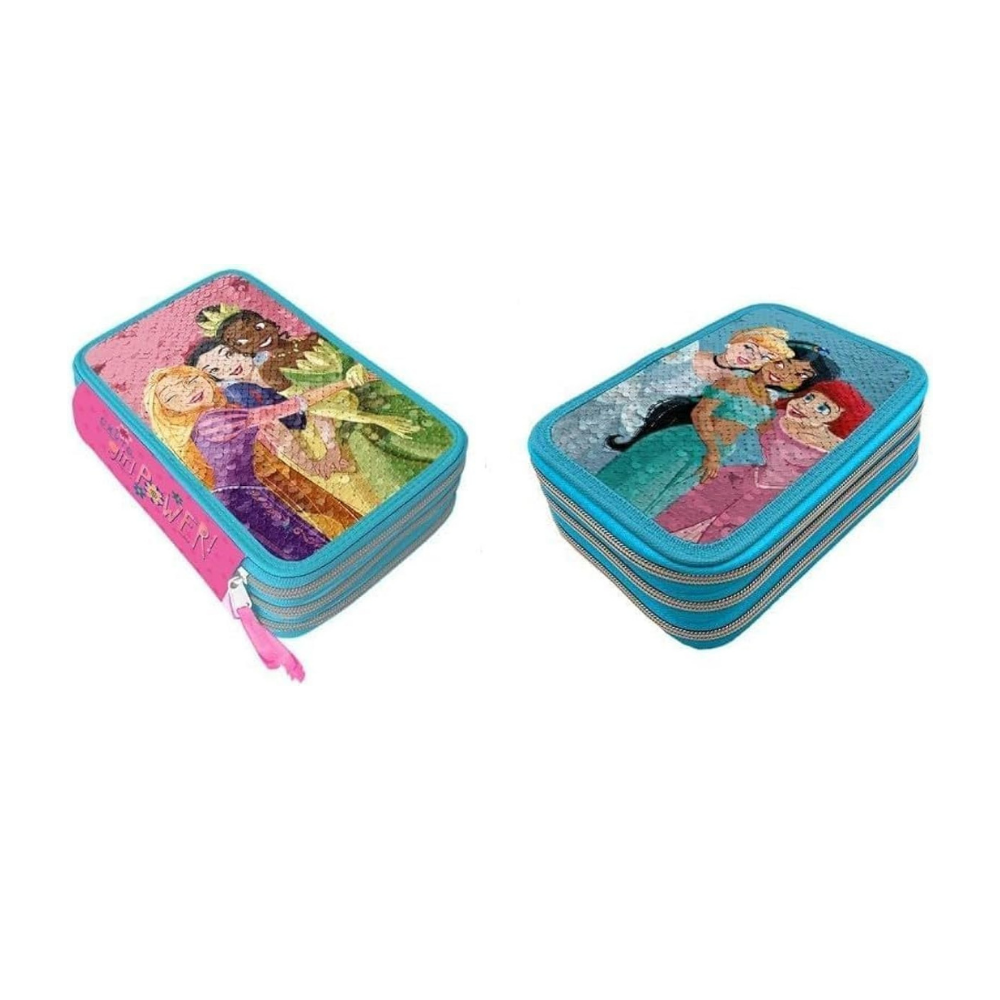 Astuccio 3 Zip Giotto Princess Reversibile | Home Essential