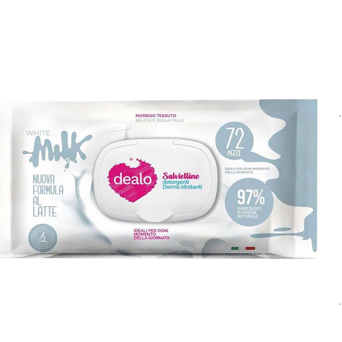 Dealo Salviettine Igienizzanti Baby Bianco Latte – 72 Pezzi | Home Essential