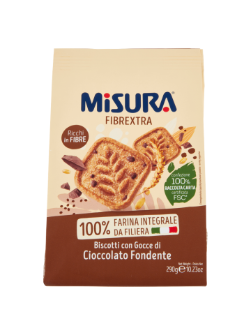 Biscotti Misura Fibrextra 290G Gocce Di Cioccolato | Home Essential