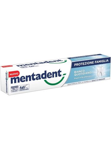 Dentifricio Mentadent 75ml Protezione Famiglia Bianco Quotidiano | Home Essential