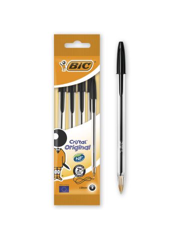 Penne Bic Cristal 4Pz Nere | Home Essential
