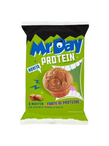 Mr.Day Protein 6 Muffin con Ripieno di Caramello Salato 6 x 42 g | Home Essential