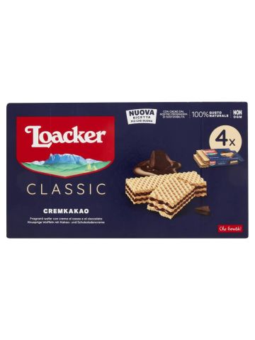 Loacker Wafer Classic Cremkakao Wafers con crema di cioccolato e cacao nobile dell'Ecuador 4 x 45 g - it | Home Essential