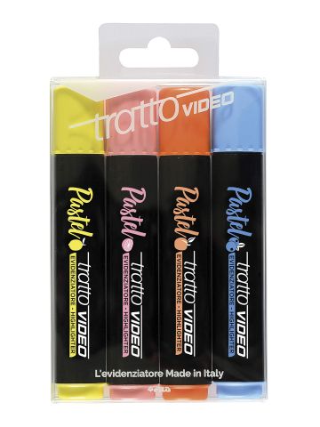 Evidenziatori Tratto Video 4Pz Pastello | Home Essential