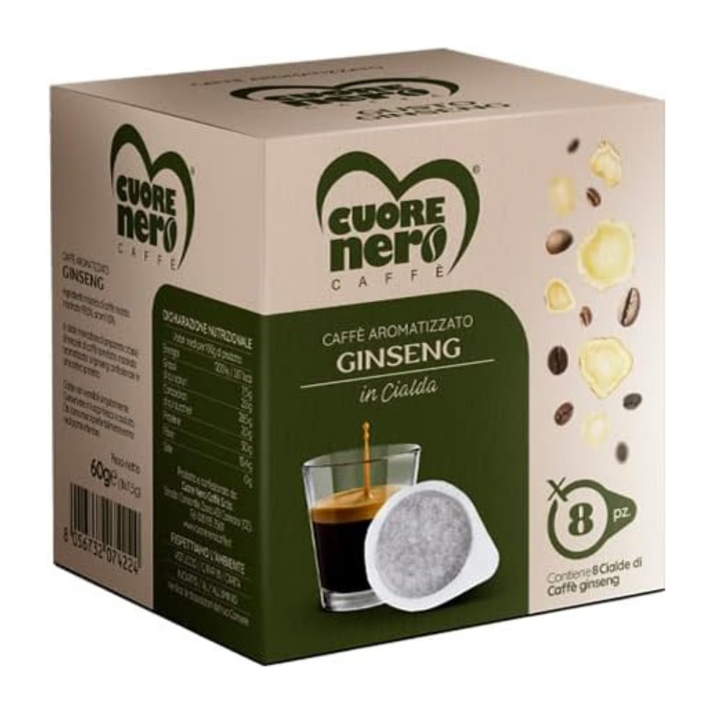 Cialde Cuore Nero Caffè Aromatizzato Ginseng | Home Essential
