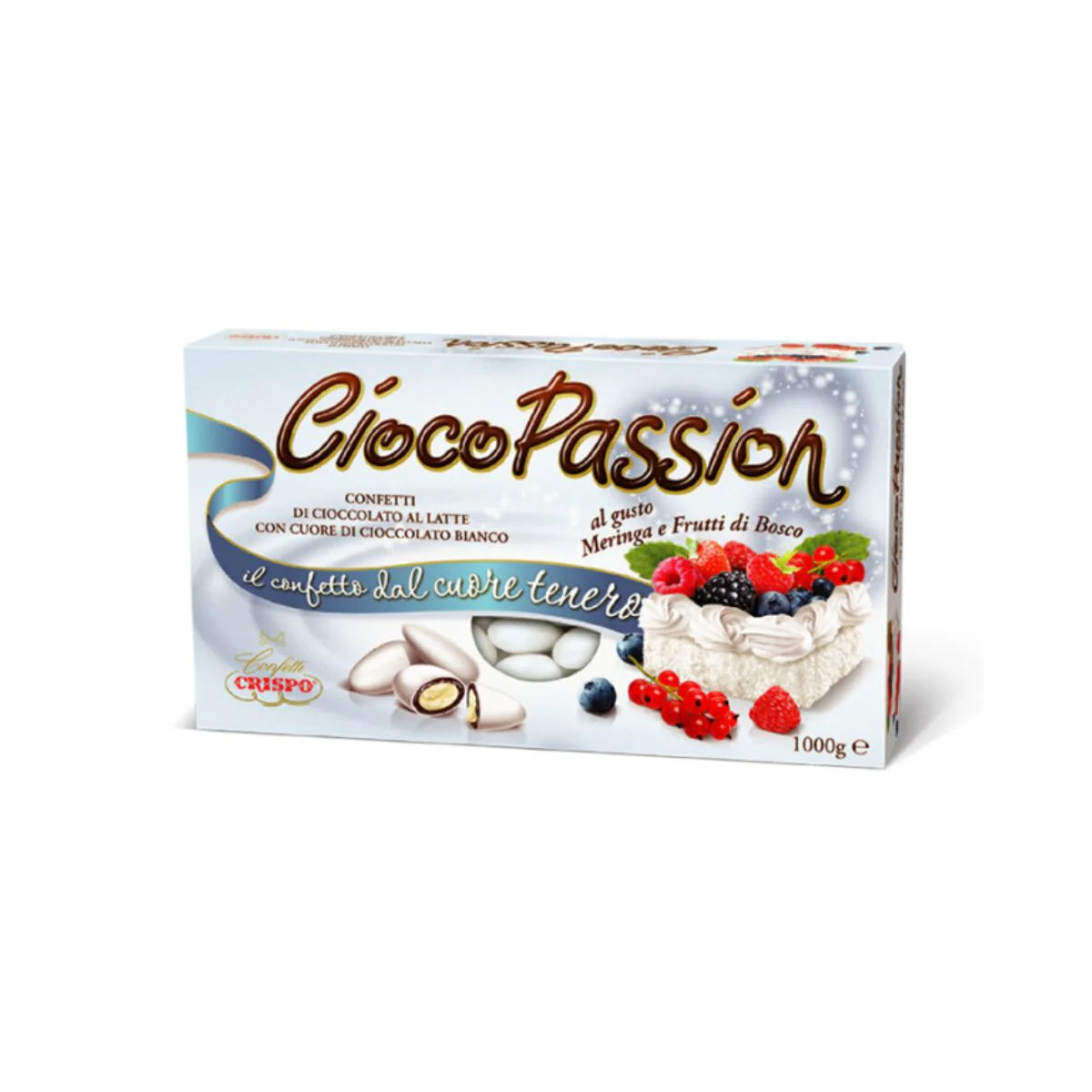 Confetti Crispo 1Kg Ciocopassion Meringa e Frutti di Bosco Bianchi | Home Essential