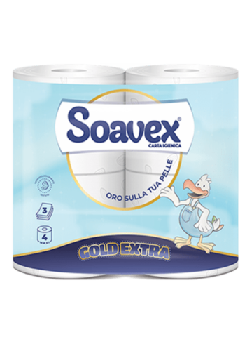 Carta Igienica Soavex 4 Rotoli 3 Veli Gold Extra | Home Essential