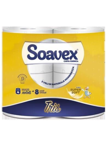 Carta Igienica Soavex 4 Rotoli 3 Veli Oro | Home Essential