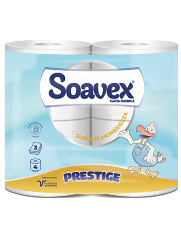 Carta Igienica Soavex 4 Rotoli 3 Veli Prestige | Home Essential