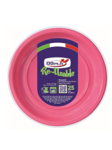 Dopla Piatto Frutta 25pz Fuxia | Home Essential