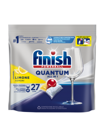 Caps Lavastoviglie Finish Powerball X27 Quantum All In 1 Limone | Home Essential