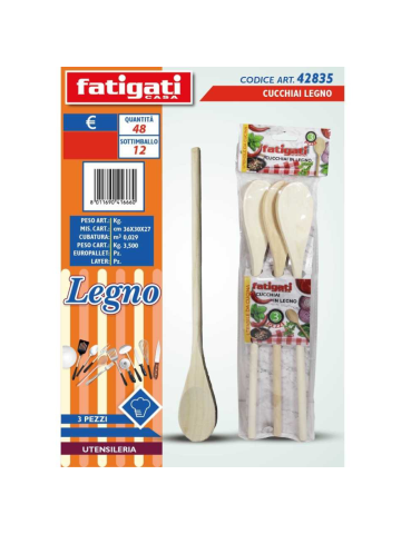 Cucchiai Cucina Fatigati 3pz In Legno | Home Essential