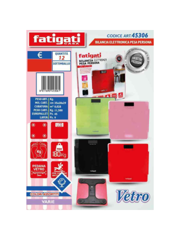 Bilancia Pesapersona Elettronica In Vetro Colori Assortiti | Home Essential