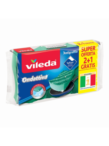 Spugna Abrasiva Vileda 2+1 Ondattiva Antigraffio | Home Essential