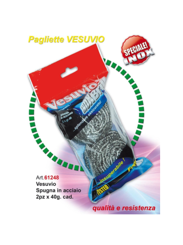 Spugna Acciaio Vesuvio 2Pzx40Gr | Home Essential