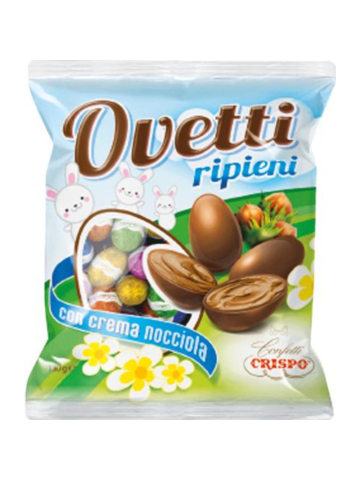 Ovetti cioccolato crispo 130g cioccolato latte ripieno nocciola | Home Essential