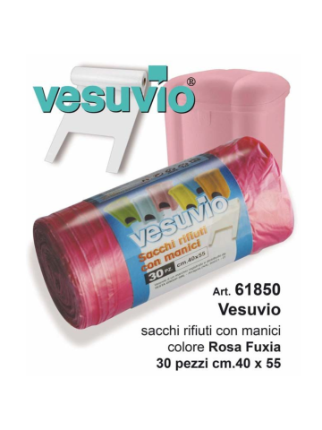Sacco Rifiuti Vesuvio 40x55cm 30pz Rosa | Home Essential
