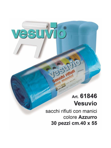 Sacco Rifiuti Vesuvio 40x55cm 30pz Blu | Home Essential