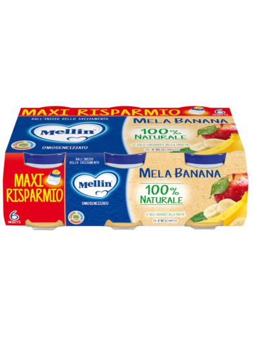 Omogeneizzato Mellin 100Gr 6Pz Mela Banana | Home Essential