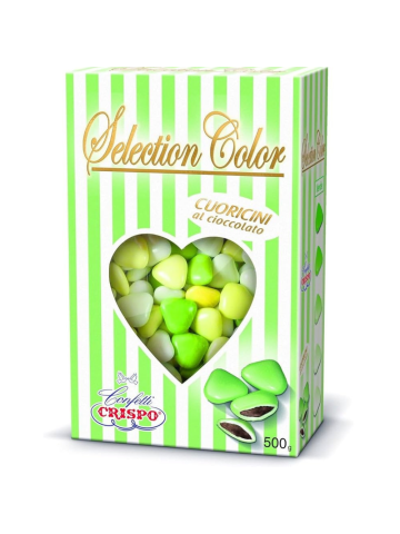Confetti Crispo 500gr Cuoricini Selection Verdi | Home Essential