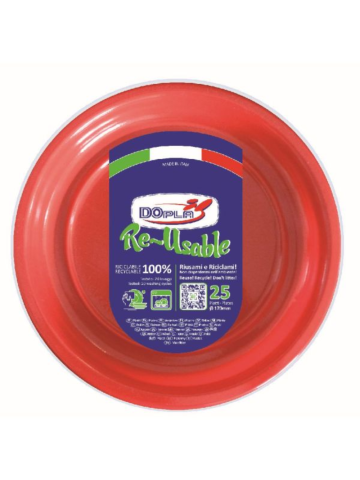 Dopla Piatto Frutta 25pz Rossi | Home Essential