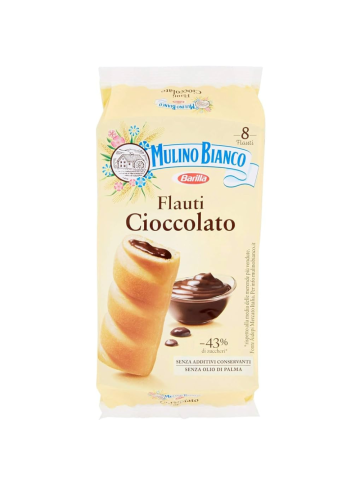 Merendine Mulino Bianco 280Gr 8Pz Flauti Cioccolato | Home Essential