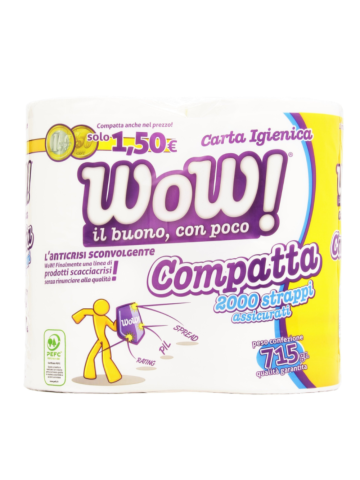 Carta Igienica Wow 4 Rotoli 2 Veli Compatta | Home Essential
