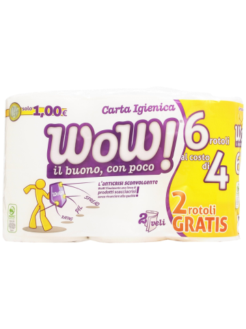 Carta Igienica Wow 6 Rotoli 2 Veli | Home Essential