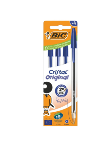 Penne Bic Cristal 4Pz Blu | Home Essential