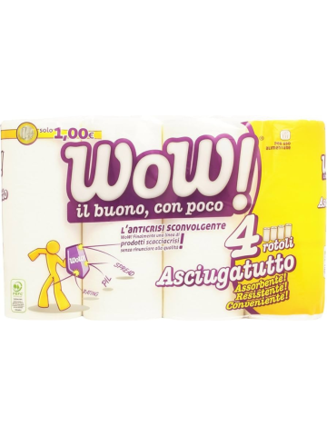 Asciugatutto Wow 4 Rotoli 2 Veli | Home Essential