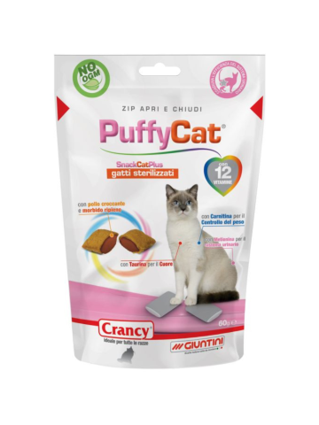 Snack Cat Crancy Puffy 60Gr Con Pollo Croccante Per Gatti Sterilizzati | Home Essential