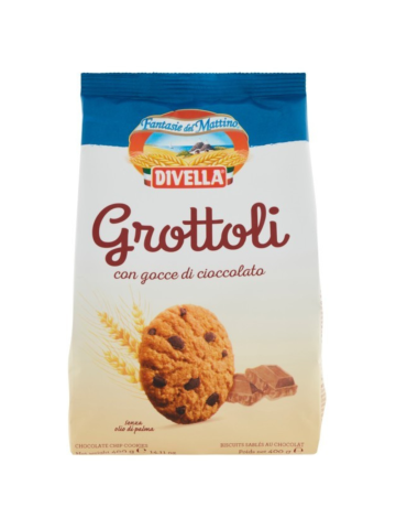 Biscotti Divella 400gr Grottoli Gocce Di Cioccolato | Home Essential