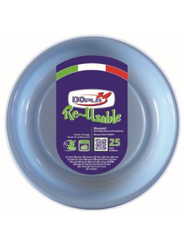 Dopla Piatto Piani 25pz Azzurro | Home Essential