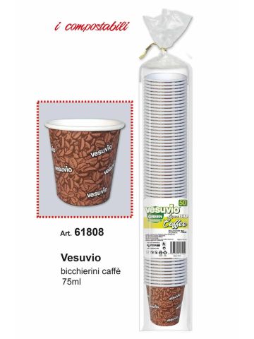 Vesuvio Bicc. Caffe' 50pz 75ml Con Disegno 1 | Home Essential