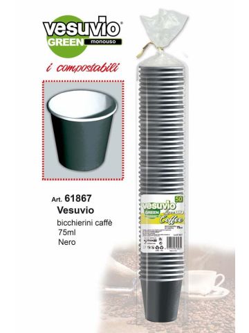 VESUVIO BICC. CAFFE' 50PZ 75ML NERO | Home Essential