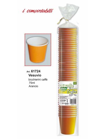 Vesuvio Bicc. Caffe' 50pz 75ml Arancio | Home Essential