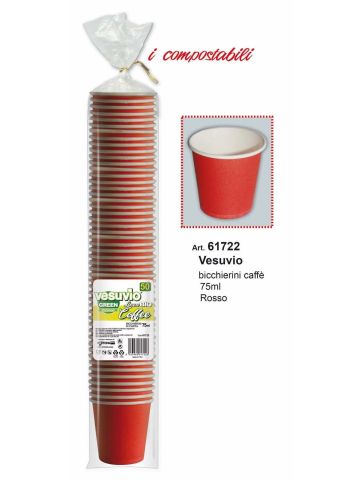 Vesuvio Bicc. Caffe' 50pz 75ml Rosso | Home Essential