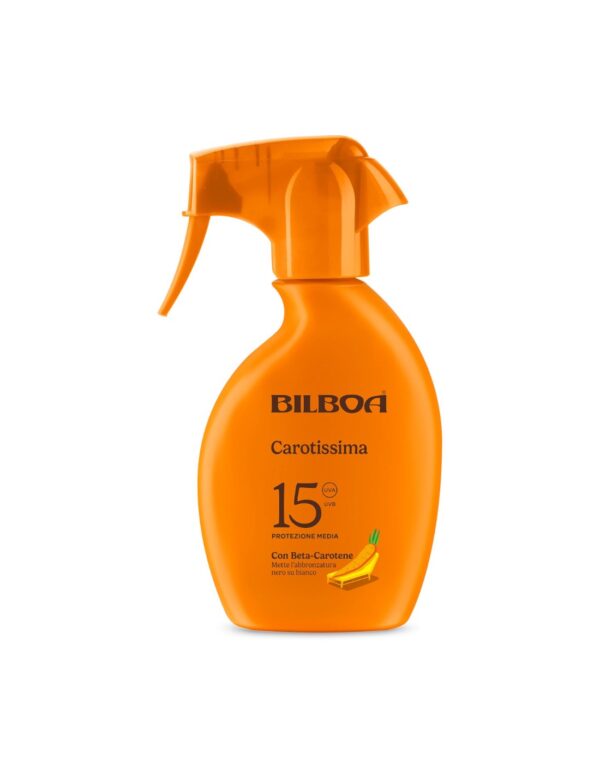 Bilboa Carotissima Spray Protezione Solare SPF 15 Media con Beta Carotene 250 ml | Home Essential